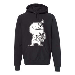 Middle Finger Maniac funny Premium Hoodie