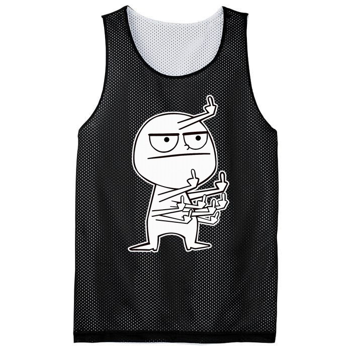 Middle Finger Maniac funny Mesh Reversible Basketball Jersey Tank