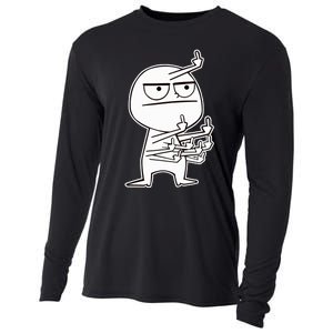 Middle Finger Maniac funny Cooling Performance Long Sleeve Crew