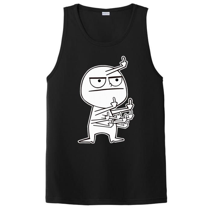 Middle Finger Maniac funny PosiCharge Competitor Tank