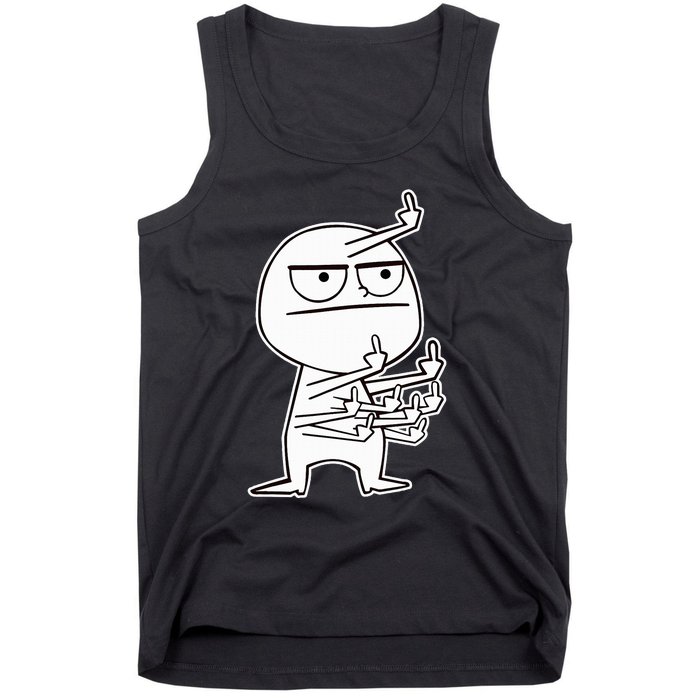 Middle Finger Maniac funny Tank Top