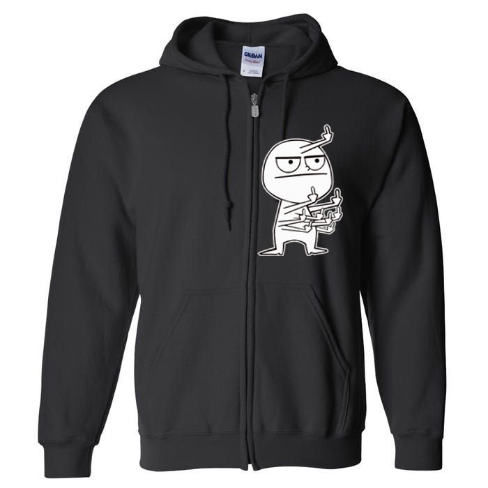 Middle Finger Maniac funny Full Zip Hoodie