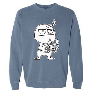 Middle Finger Maniac funny Garment-Dyed Sweatshirt