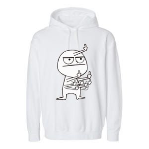 Middle Finger Maniac funny Garment-Dyed Fleece Hoodie