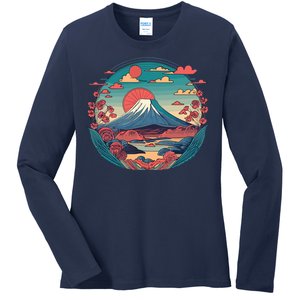 Mount Fuji Majesty Ladies Long Sleeve Shirt