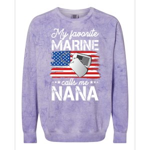 My Favorite Marine Calls Me Nana Colorblast Crewneck Sweatshirt