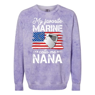 My Favorite Marine Calls Me Nana Colorblast Crewneck Sweatshirt