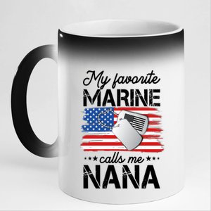 My Favorite Marine Calls Me Nana 11oz Black Color Changing Mug