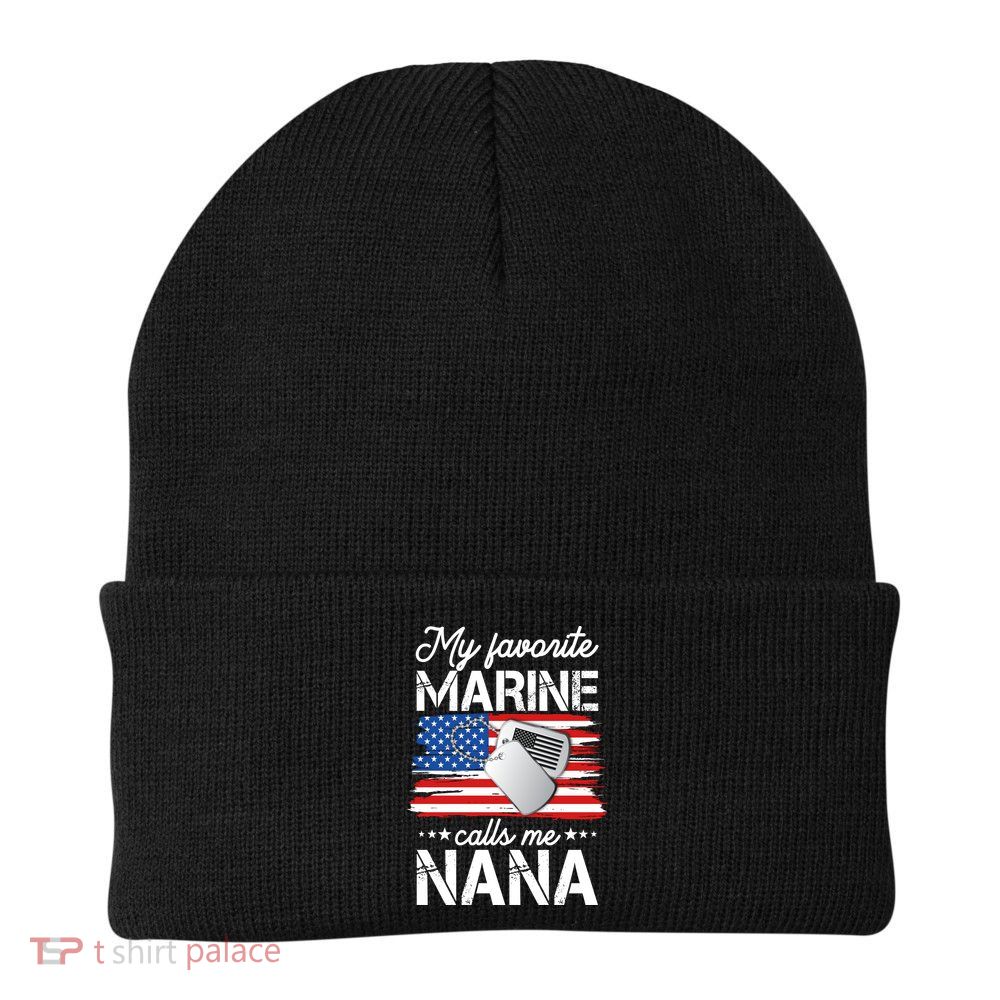My Favorite Marine Calls Me Nana Knit Cap Winter Beanie
