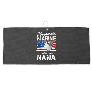 My Favorite Marine Calls Me Nana Large Microfiber Waffle Golf Towel