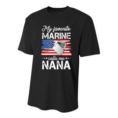 My Favorite Marine Calls Me Nana Youth Performance Sprint T-Shirt