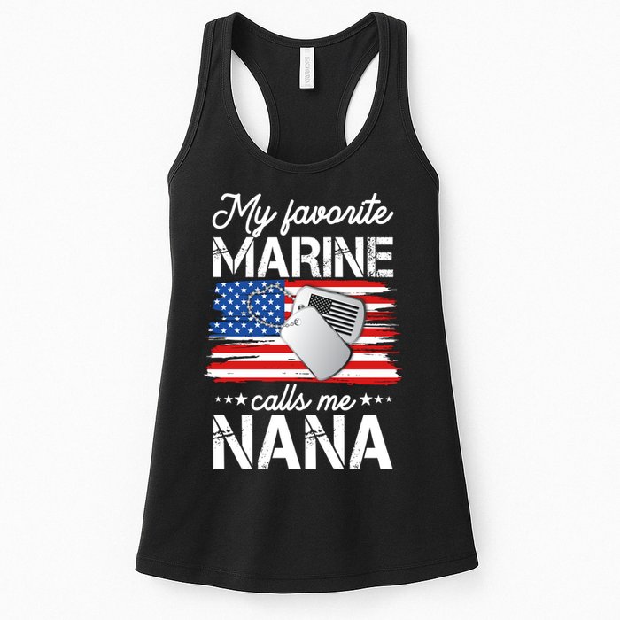 My Favorite Marine Calls Me Nana Womens Tank Top