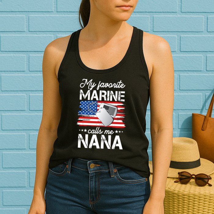 My Favorite Marine Calls Me Nana Womens Tank Top