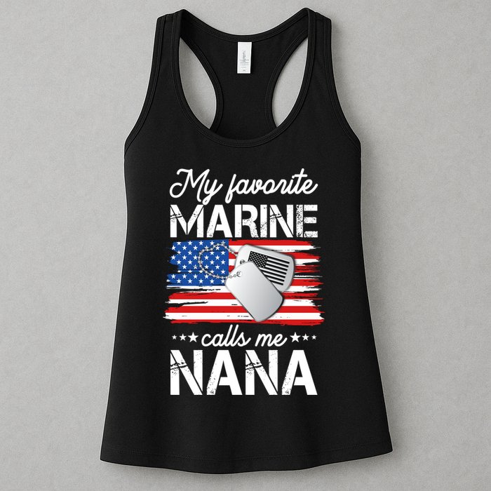 My Favorite Marine Calls Me Nana Womens Tank Top