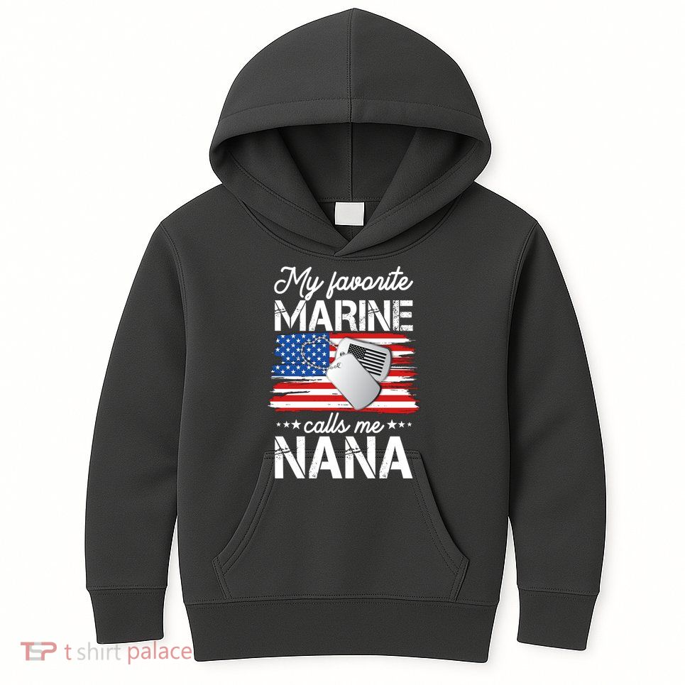 My Favorite Marine Calls Me Nana Kids Hoodie