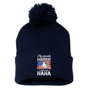 My Favorite Marine Calls Me Nana Pom Pom 12in Knit Beanie