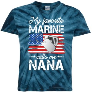 My Favorite Marine Calls Me Nana Kids Tie-Dye T-Shirt