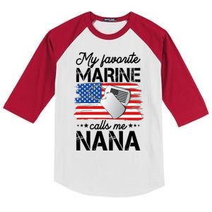 My Favorite Marine Calls Me Nana Kids Colorblock Raglan Jersey