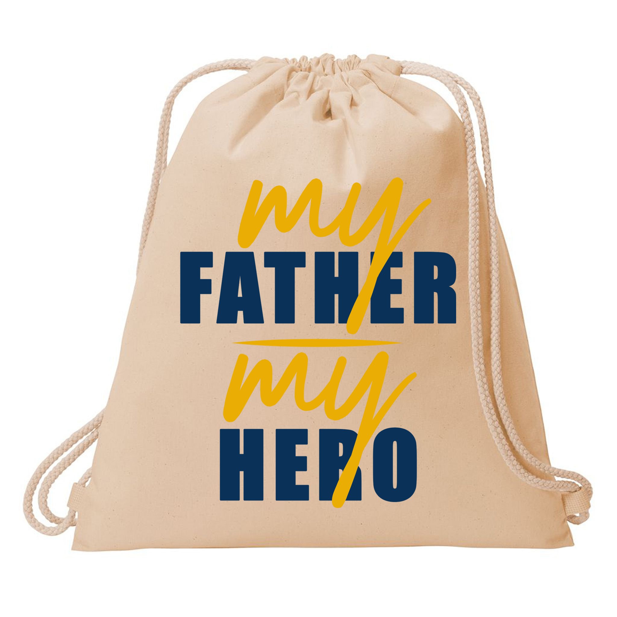My Father My Hero Cute Dad Gift Drawstring Bag