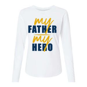 My Father My Hero Cute Dad Gift Womens Cotton Relaxed Long Sleeve T-Shirt