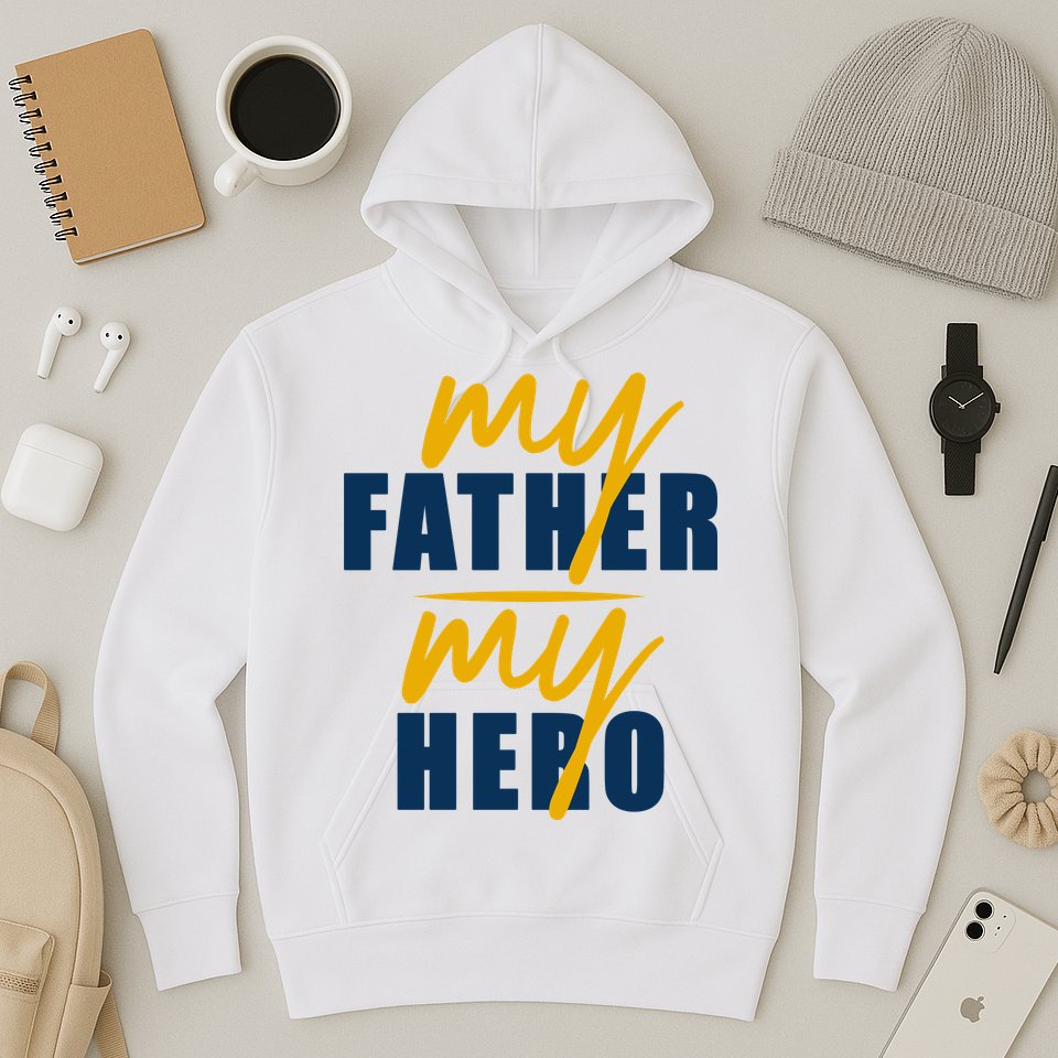 My Father My Hero Cute Dad Gift Hoodie