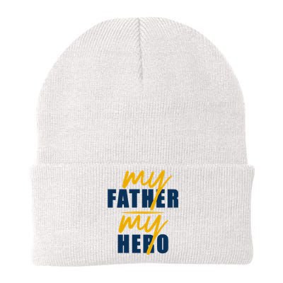 My Father My Hero Cute Dad Gift Knit Cap Winter Beanie