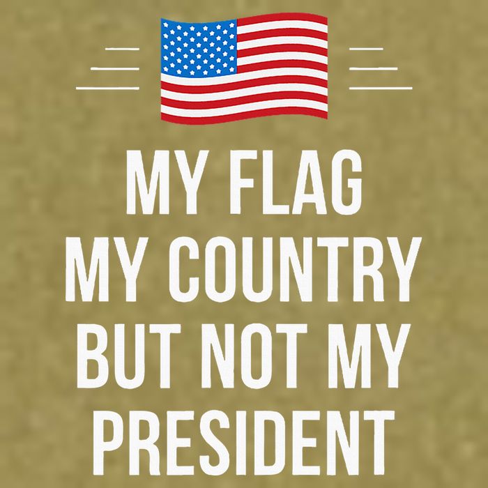 My Flag My Country But Not My President Garment-Dyed Women's Muscle Tee