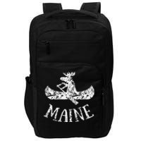 Maine Funny Moose Canoe Vacation Impact Tech Backpack