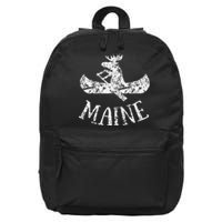 Maine Funny Moose Canoe Vacation 16 in Basic Backpack