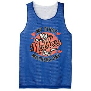 My First Mothers Day Fun Mom Celebration Holiday Thr Meaningful Gift Mesh Reversible Basketball Jersey Tank