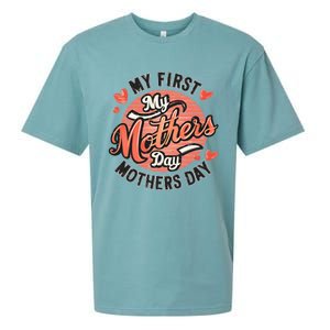 My First Mothers Day Fun Mom Celebration Holiday Thr Meaningful Gift Sueded Cloud Jersey T-Shirt