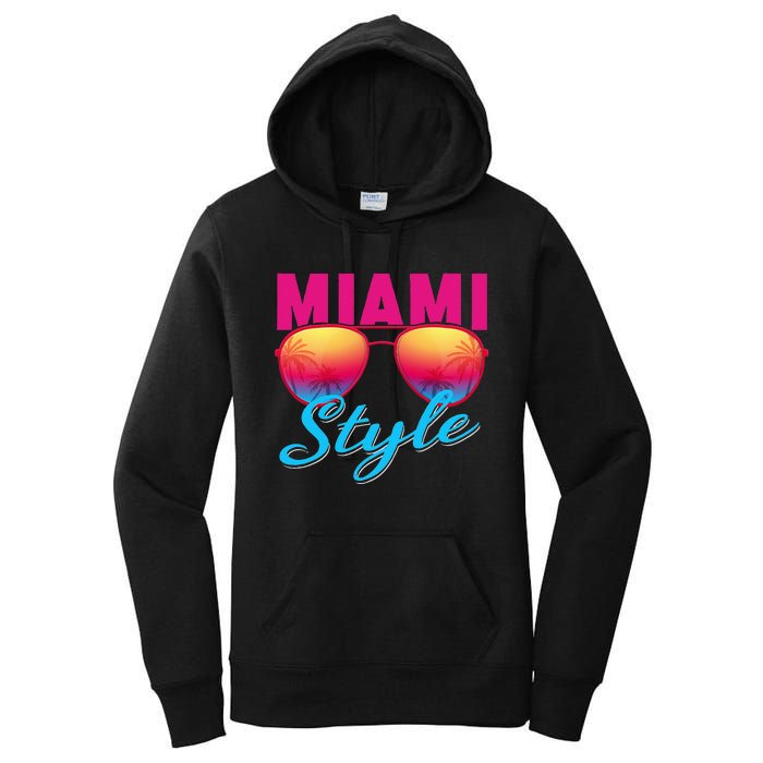 Miami Florida Miami Colorful Sunrise Sunglasses Graphic Women's Pullover Hoodie