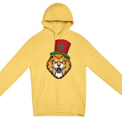 Morocco Flag Moroccan Soccer Supporter Premium Pullover Hoodie