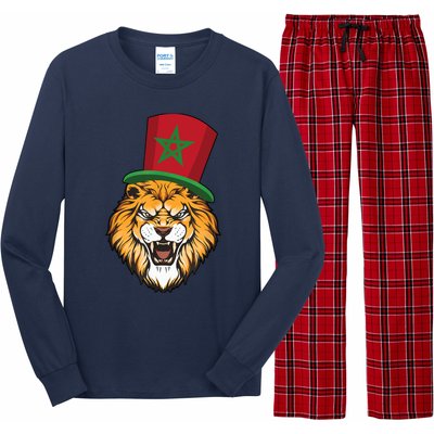 Morocco Flag Moroccan Soccer Supporter Long Sleeve Pajama Set