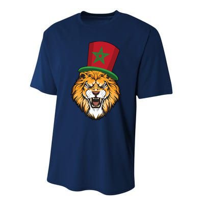 Morocco Flag Moroccan Soccer Supporter Performance Sprint T-Shirt