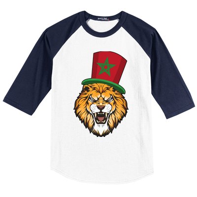 Morocco Flag Moroccan Soccer Supporter Baseball Sleeve Shirt