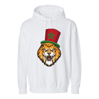 Morocco Flag Moroccan Soccer Supporter Garment-Dyed Fleece Hoodie