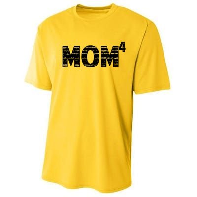 Mom4, Four, Mother's Day, Best Mom, Mother of 4 Performance Sprint T-Shirt