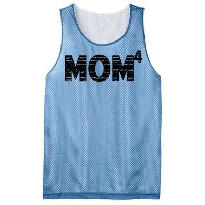 Mom4, Four, Mother's Day, Best Mom, Mother of 4 Mesh Reversible Basketball Jersey Tank