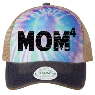 Mom4, Four, Mother's Day, Best Mom, Mother of 4 Legacy Tie Dye Trucker Hat