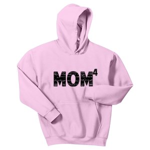 Mom4, Four, Mother's Day, Best Mom, Mother of 4 Kids Hoodie