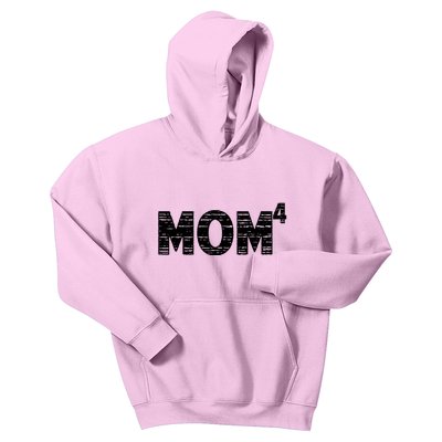 Mom4, Four, Mother's Day, Best Mom, Mother of 4 Kids Hoodie