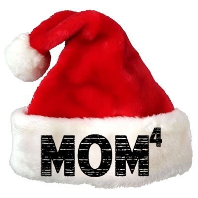 Mom4, Four, Mother's Day, Best Mom, Mother of 4 Premium Christmas Santa Hat