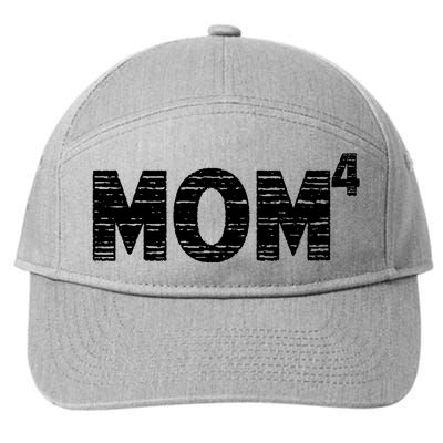 Mom4, Four, Mother's Day, Best Mom, Mother of 4 7-Panel Snapback Hat