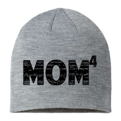 Mom4, Four, Mother's Day, Best Mom, Mother of 4 Sustainable Beanie