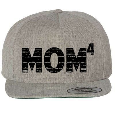 Mom4, Four, Mother's Day, Best Mom, Mother of 4 Wool Snapback Cap