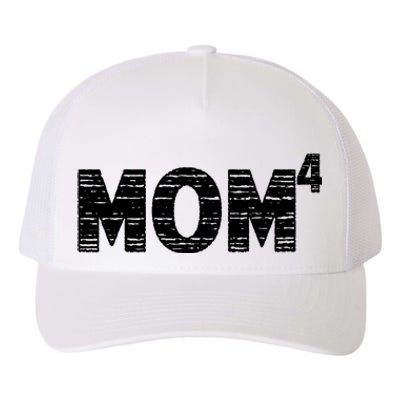 Mom4, Four, Mother's Day, Best Mom, Mother of 4 Yupoong Adult 5-Panel Trucker Hat