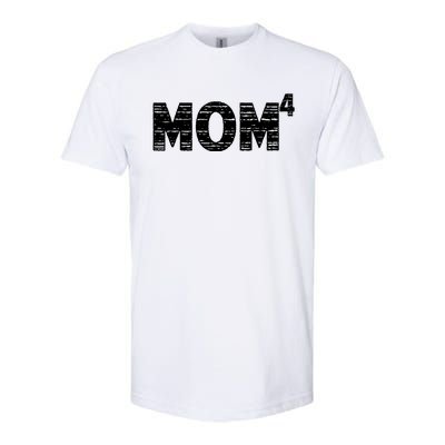 Mom4, Four, Mother's Day, Best Mom, Mother of 4 Softstyle CVC T-Shirt