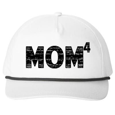 Mom4, Four, Mother's Day, Best Mom, Mother of 4 Snapback Five-Panel Rope Hat