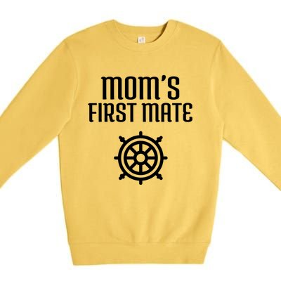 Mom's First Mate Boating Boat Sailor Boat Sailing Captain Gift Premium Crewneck Sweatshirt